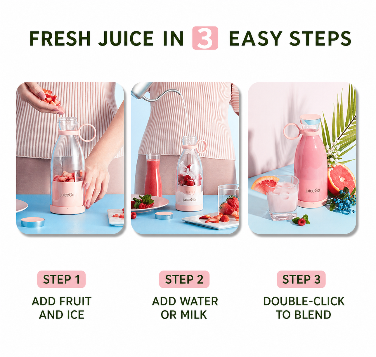 Start the juiceGo blender